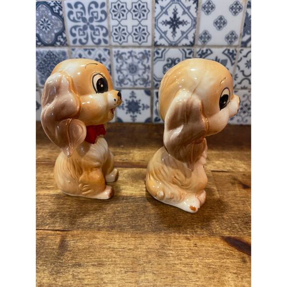 Vintage Ceramic Cocker Spaniel Salt & Pepper Shakers - Picture 4 of 6